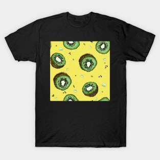 Summer Time Yellow Kiwi Pattern Texture T-Shirt